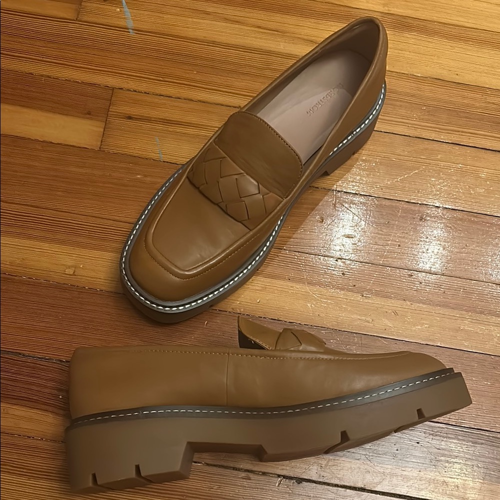 Nordstrom Brown Loafers with Woven Detail - Picture 9 of 10